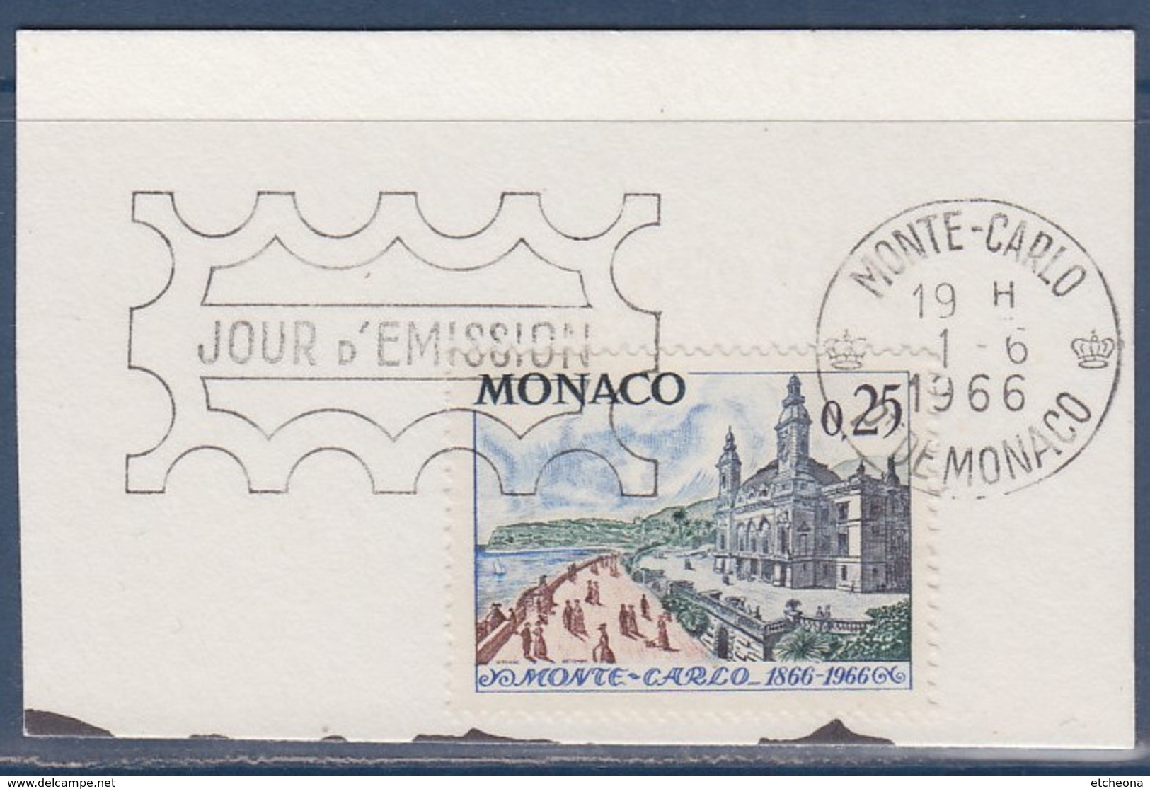 = Le Casino Et Les Terrasses, Monaco, 1er Jour 1.6.66 N°691 Sur Fragment - Covers & Documents