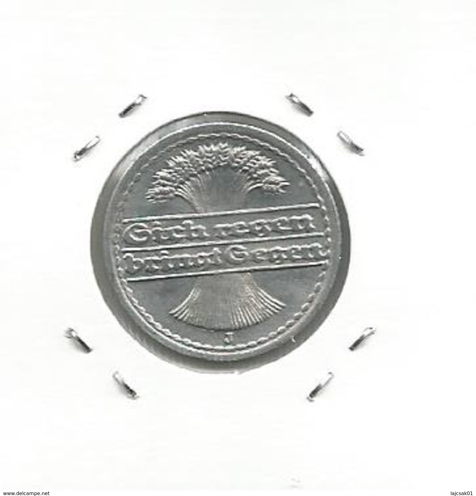 D8 Germany 50 Pfennig 1921. J  KM#27 - 50 Rentenpfennig & 50 Reichspfennig
