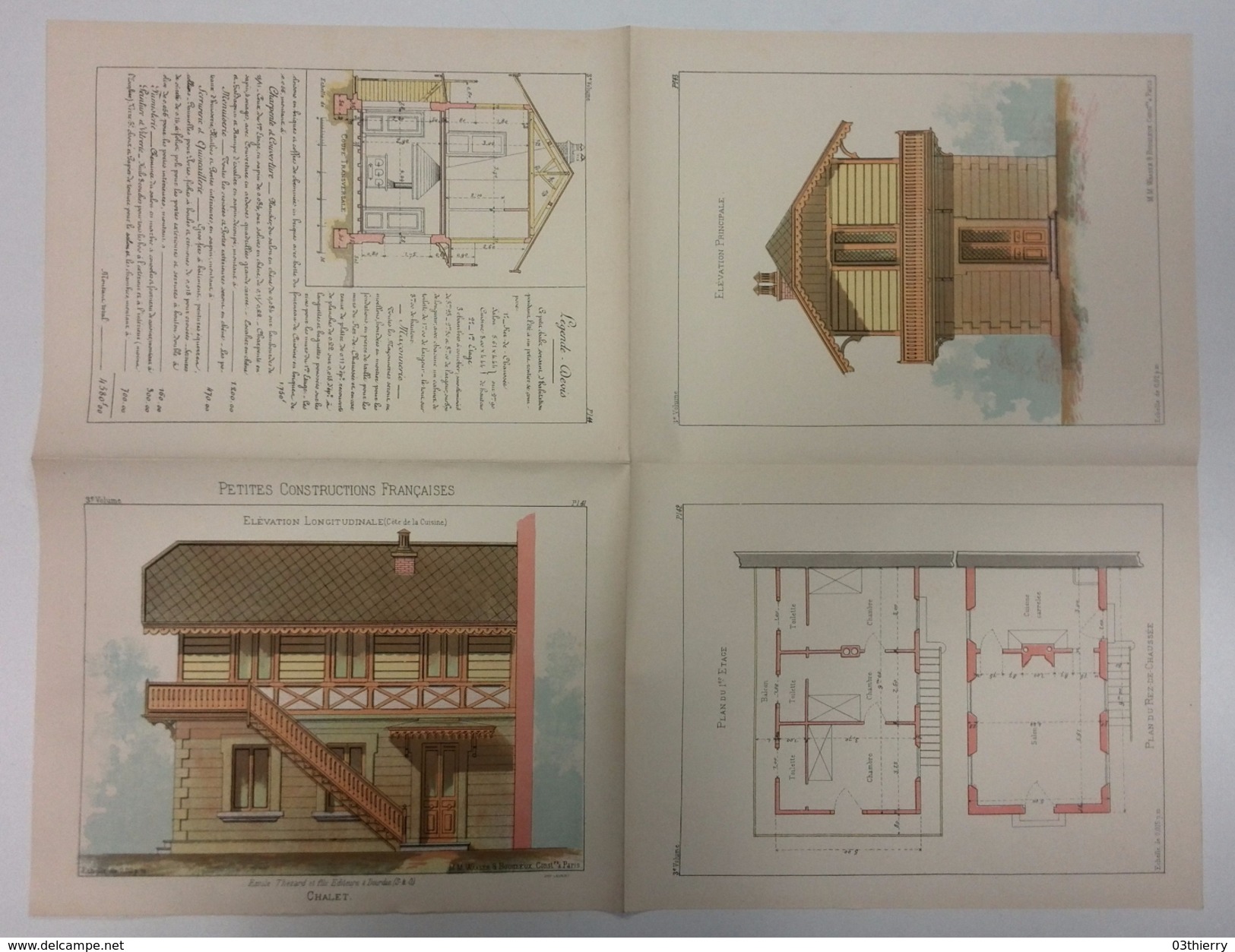 PETITES CONSTRUCTIONS FRANCAISES PL41 A 44 CHALET ED THEZARD DOURDAN - Architecture