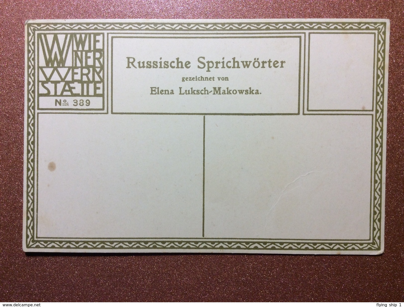 Ultra Rare! Original Wiener Werkstatte Postcard 1911 Elena Luksch-Makowska Russian Proverb " Der Grobte Schuft... - Autres & Non Classés