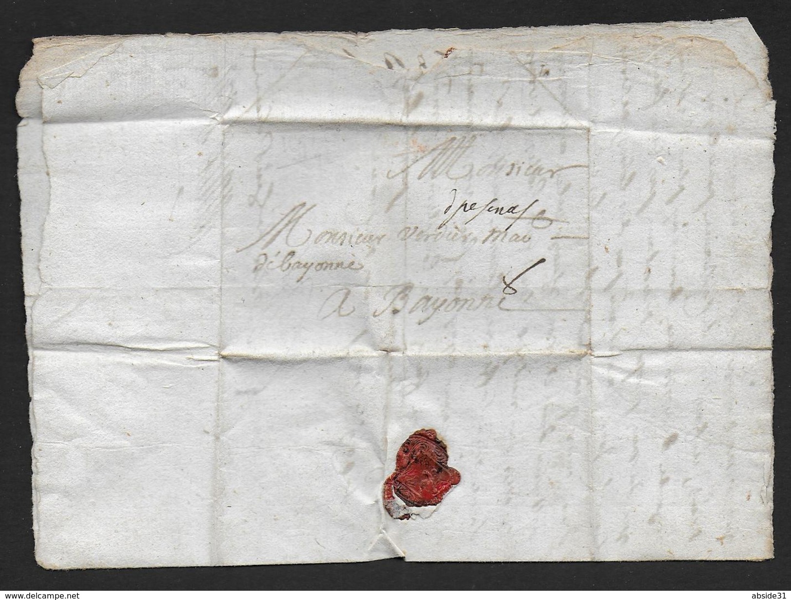 Hérault - PEZENAS - Marque Manuscrite Sur Lettre De 1692 Datée De Montblanc - ....-1700: Précurseurs