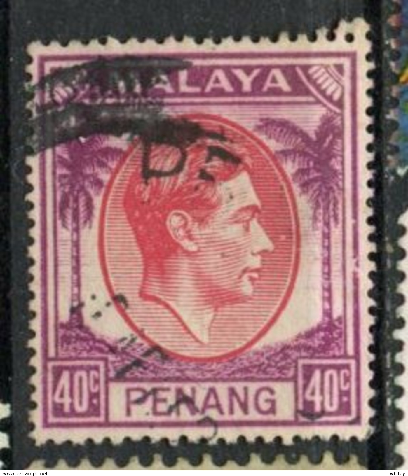 Malaya Penang 1949  40c King George Issue #18  Used - Penang