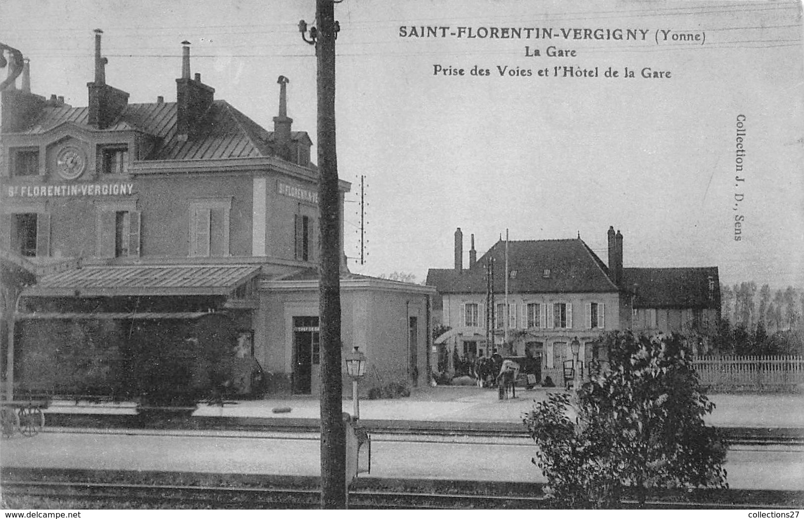 89-AINT-FLORENTIN- VIRGIGNY- LA GARE , PRISE DES VOIES ET L'HÔTEL DE LA GARE - Saint Florentin