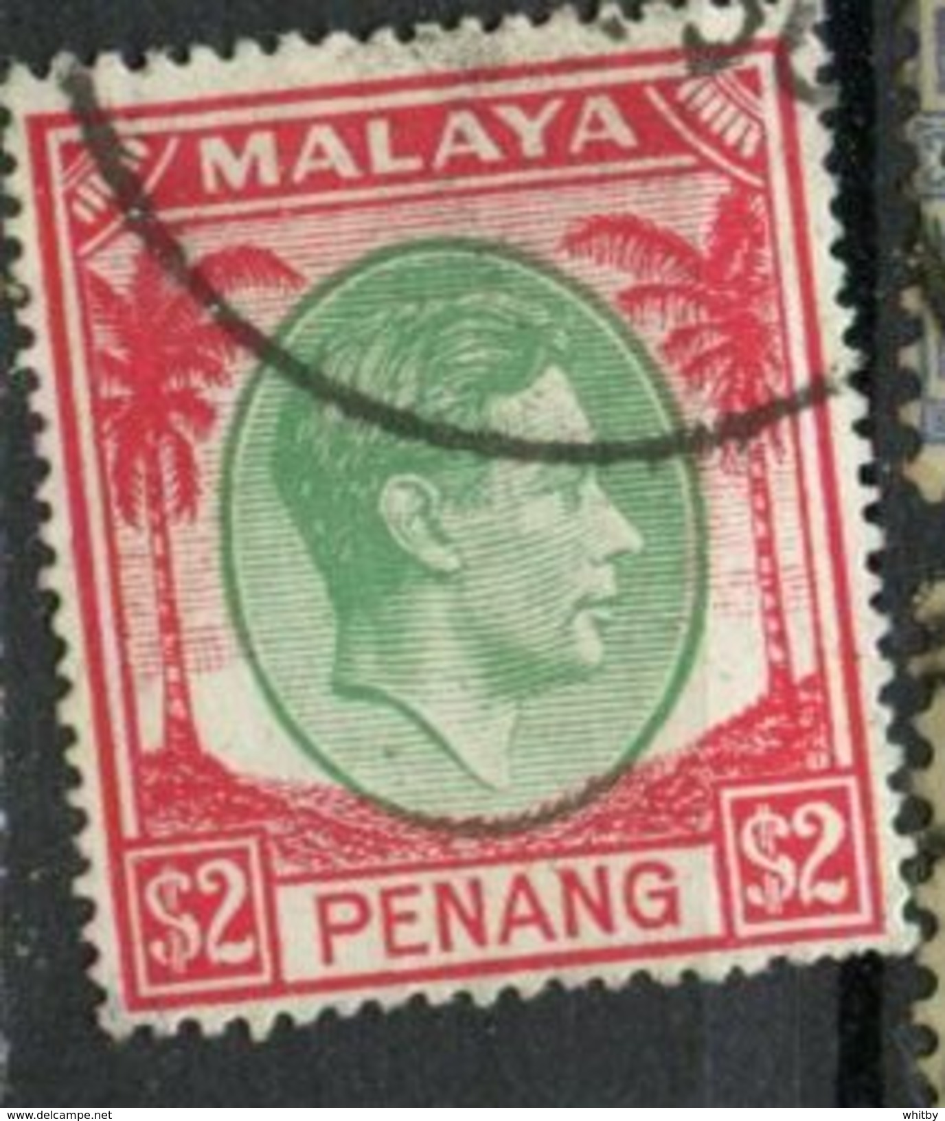 Malaya Penang 1949  $2.00 King George Issue #21  Used - Penang