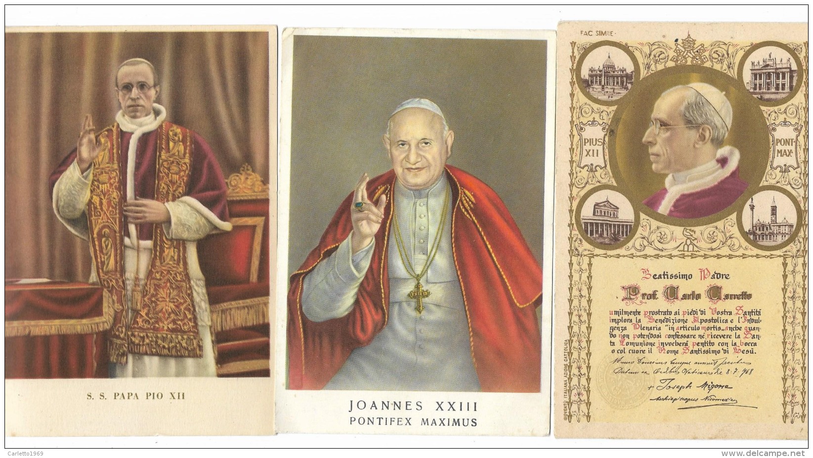 S.S. PAPA PIO XII - PAPA JOANNES XXIII - NV FG - Popes