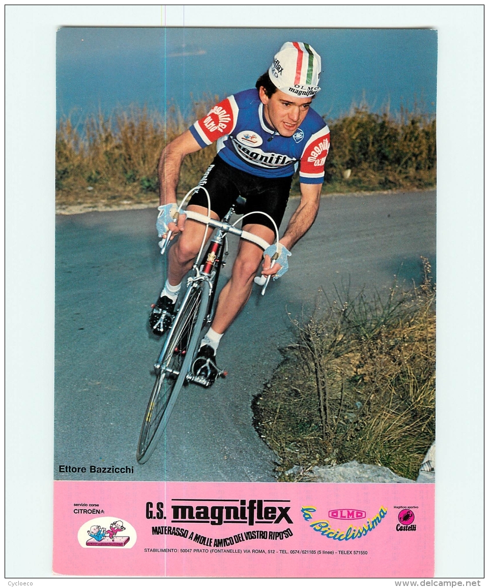 Ettore BAZZICCHI . Cyclisme. 2 Scans. Magniflex Format 16.8 X 24 Cm - Cyclisme