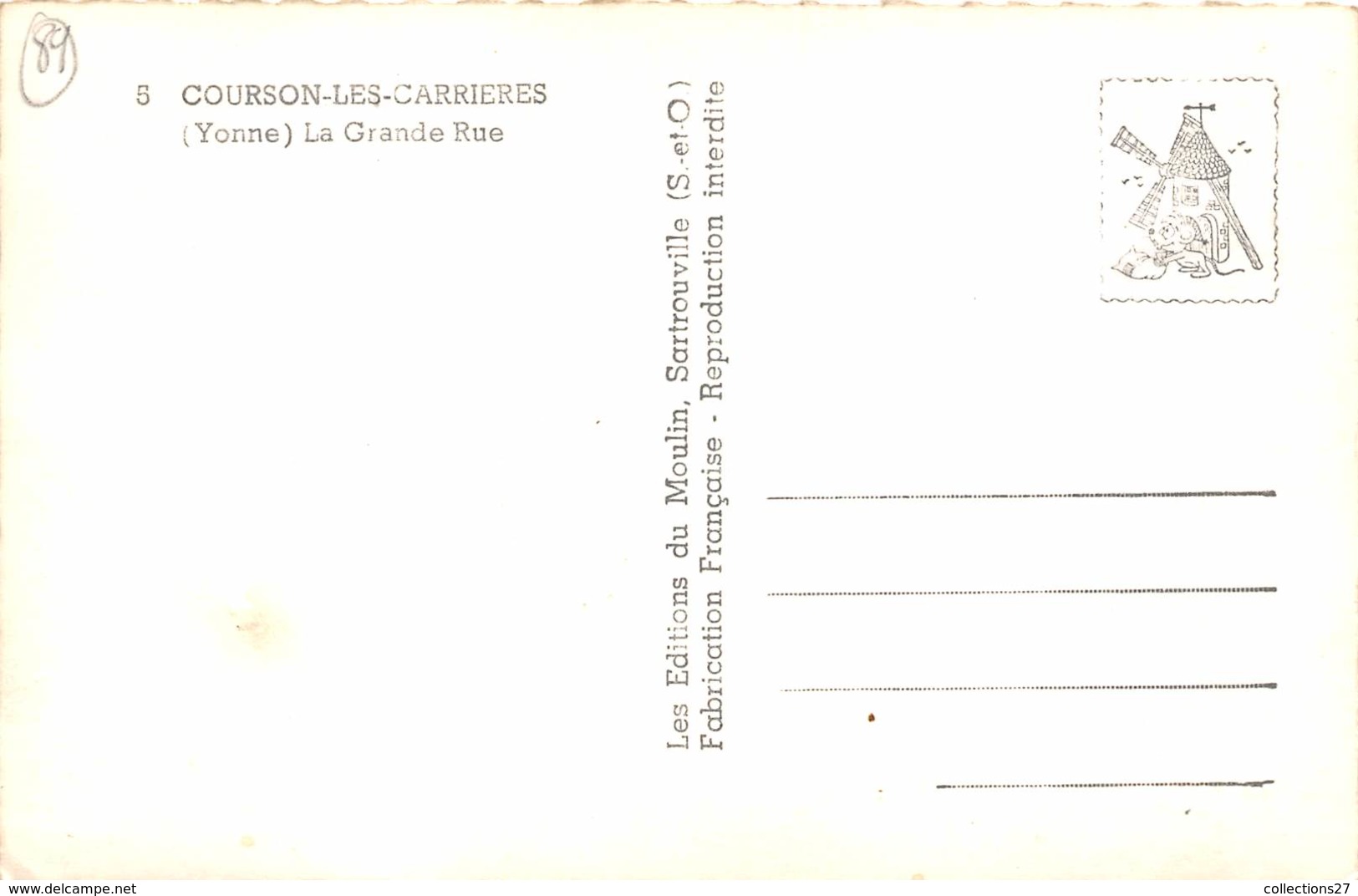 89-COURSON-LES-CARRIERES- LA GRANDE RUE - Courson-les-Carrières