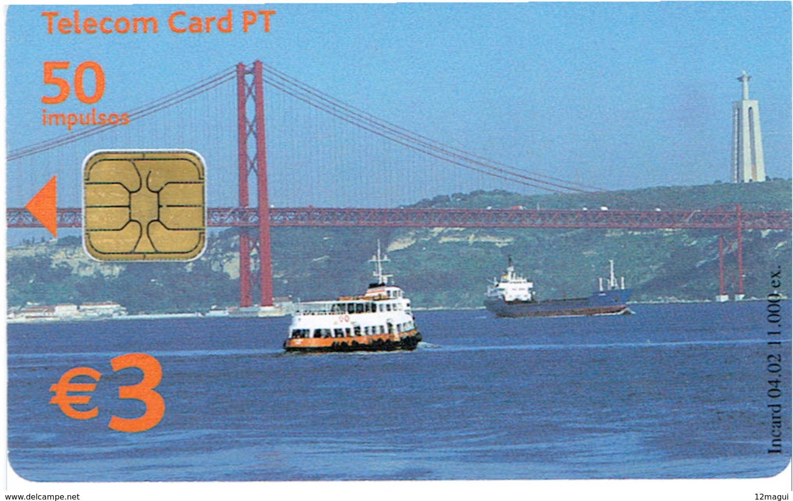 PHONECARDS-- PORTUGAL-- TELECOM CARD PT 50 IMPULSOS--  CACILHEIRO CRISTO REI --- LISBOA - Portugal