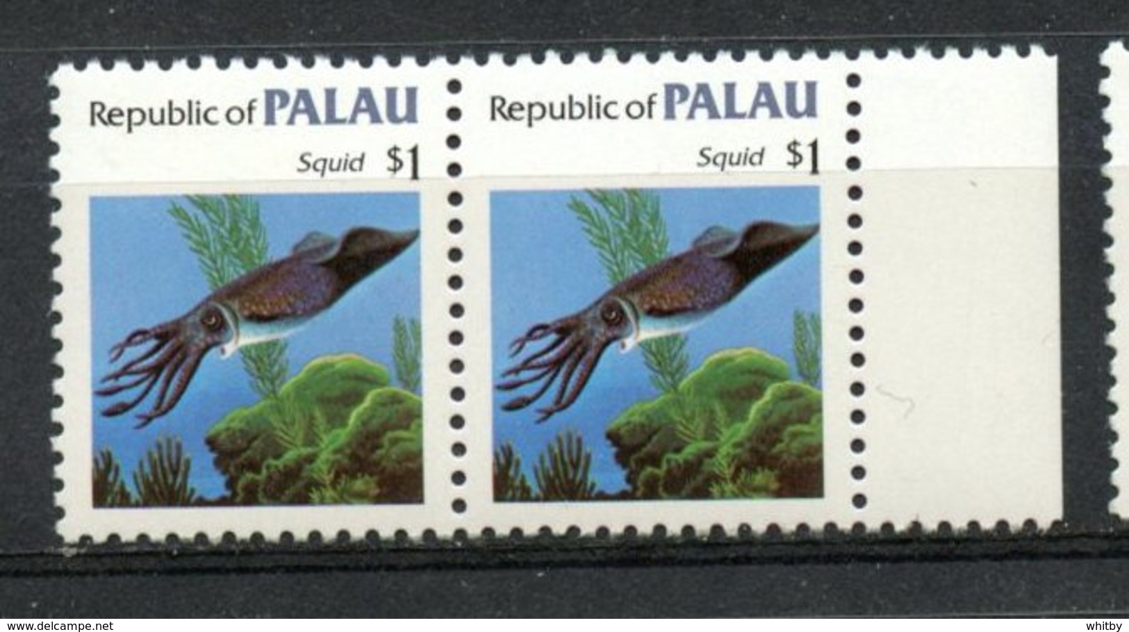 Palu  1983 $1.00 Squid Issue #19  Pair MNH - Palau