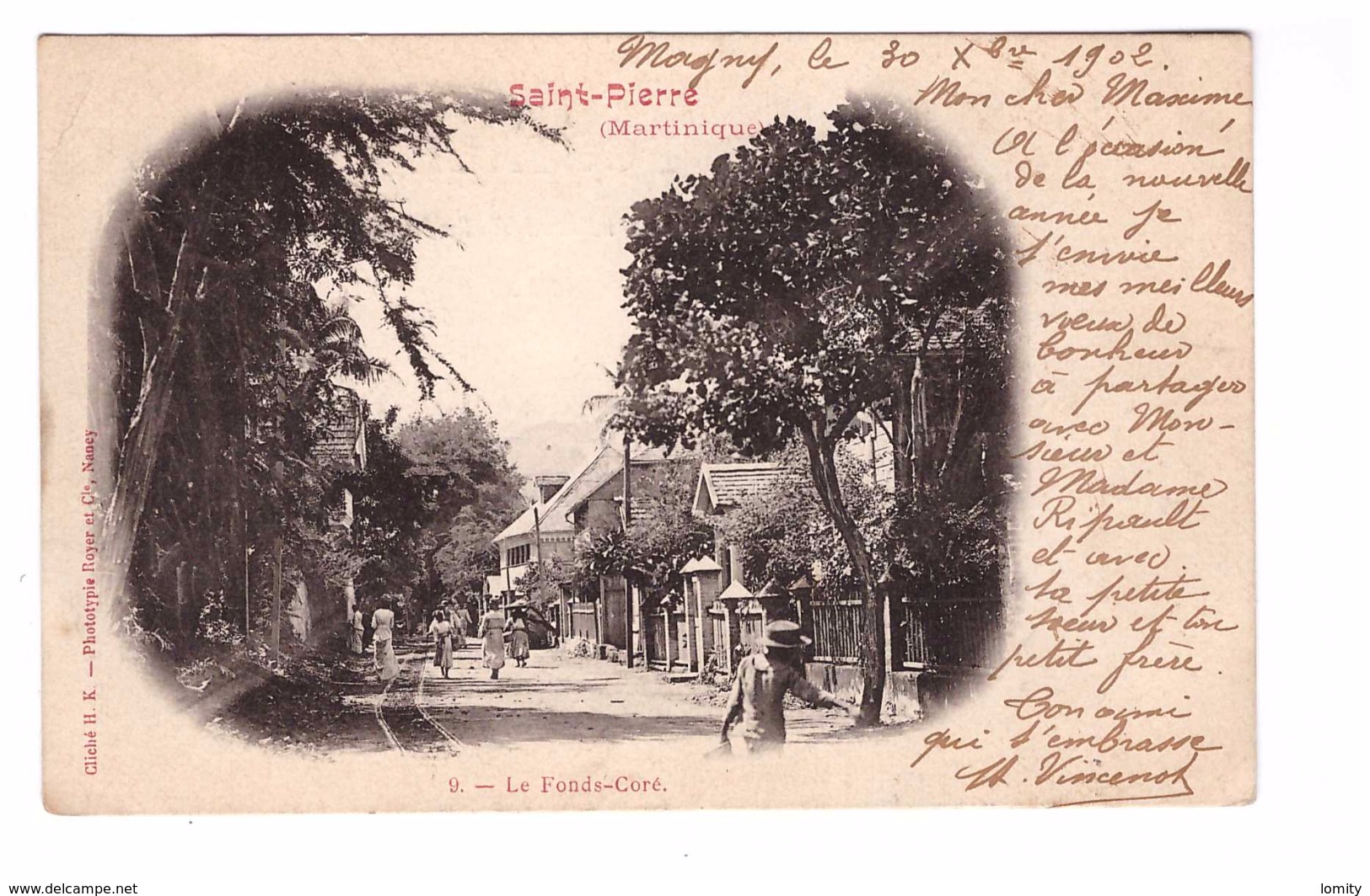 Martinique Saint Pierre + Timbre Cachet 1902 Le Fonds Coré - Autres & Non Classés