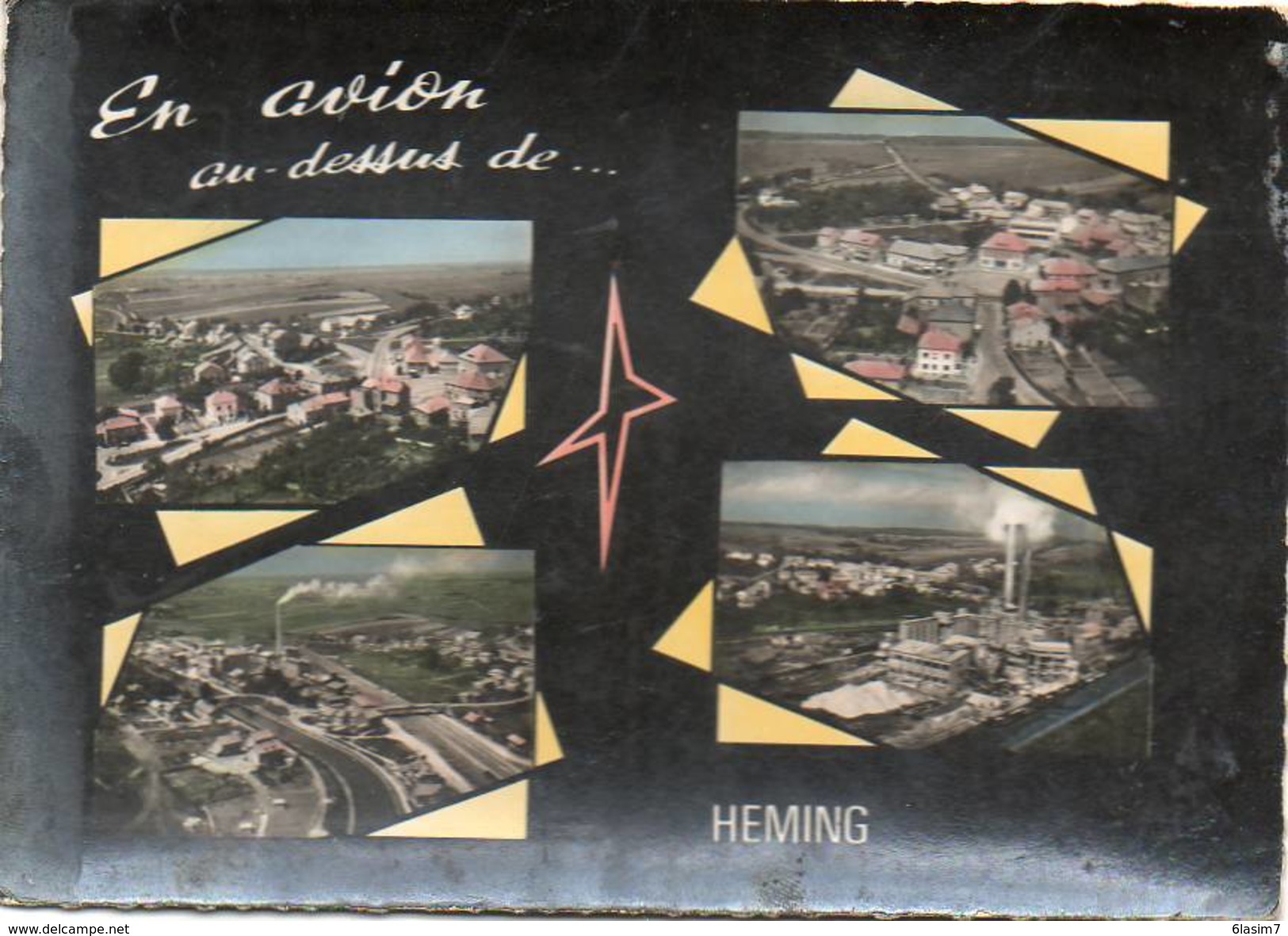 CPSM Dentelée - HEMING (57) - Carte Multi-Vues De Vues Aérienne Dans Les Années 60 - Altri & Non Classificati