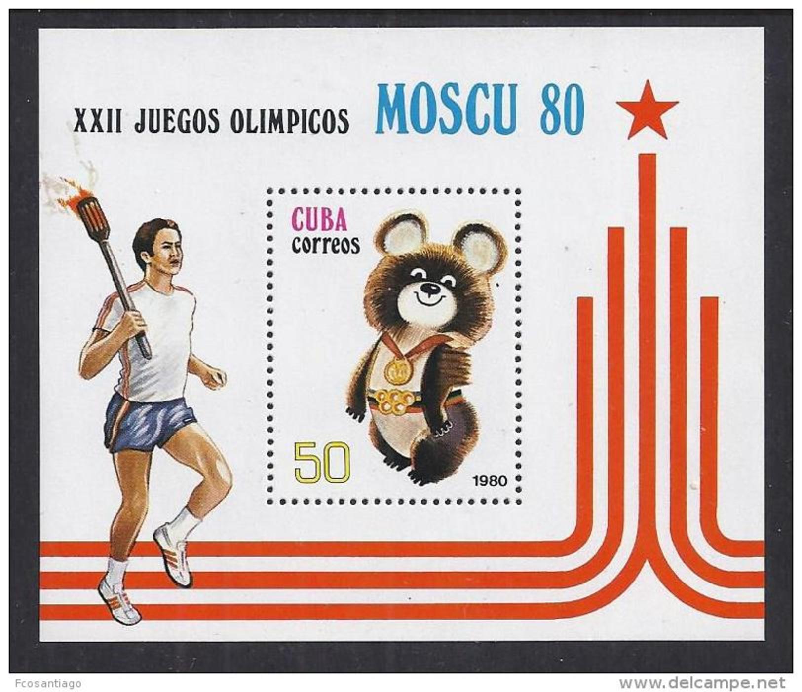 JUEGOS OLIMICOS - CUBA 1980 - Yvert #H60 - Sin Goma (*) - Verano 1980: Moscu