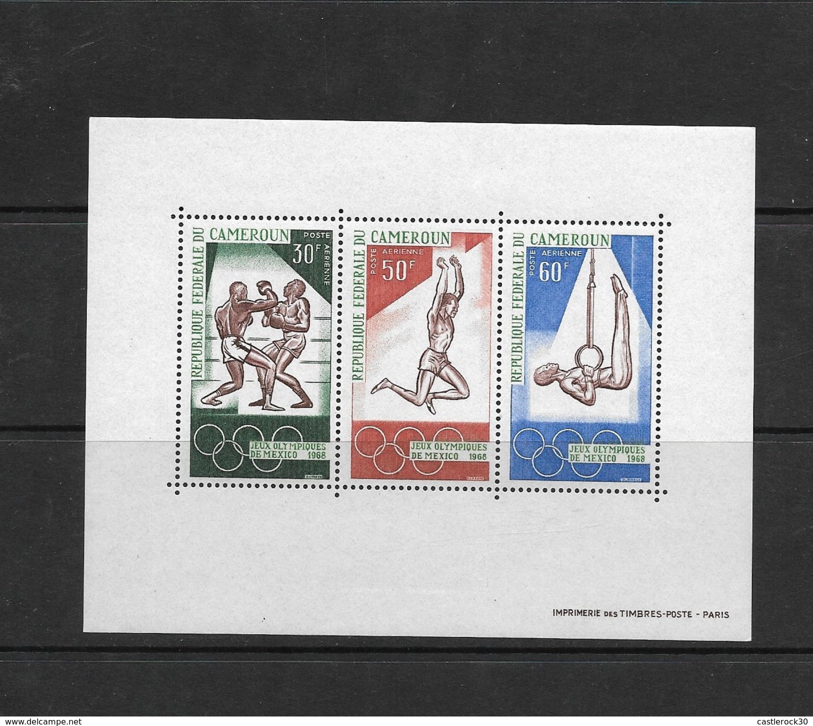 O) 1968 CAMEROON, GAMES OLIMPICOS MEXICO 1968 - SPORTS, SOUVENIR MNH - Kamerun (1960-...)