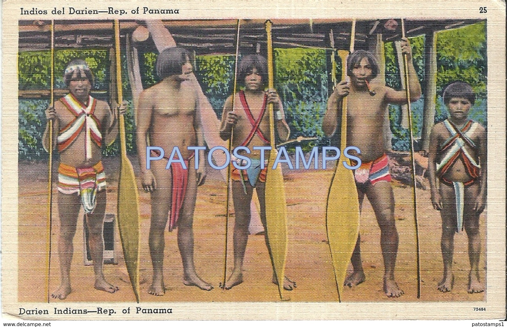 69986 PANAMA DARIEN LA PALMA COSTUMES NATIVE INDIOS POSTAL POSTCARD - Panama