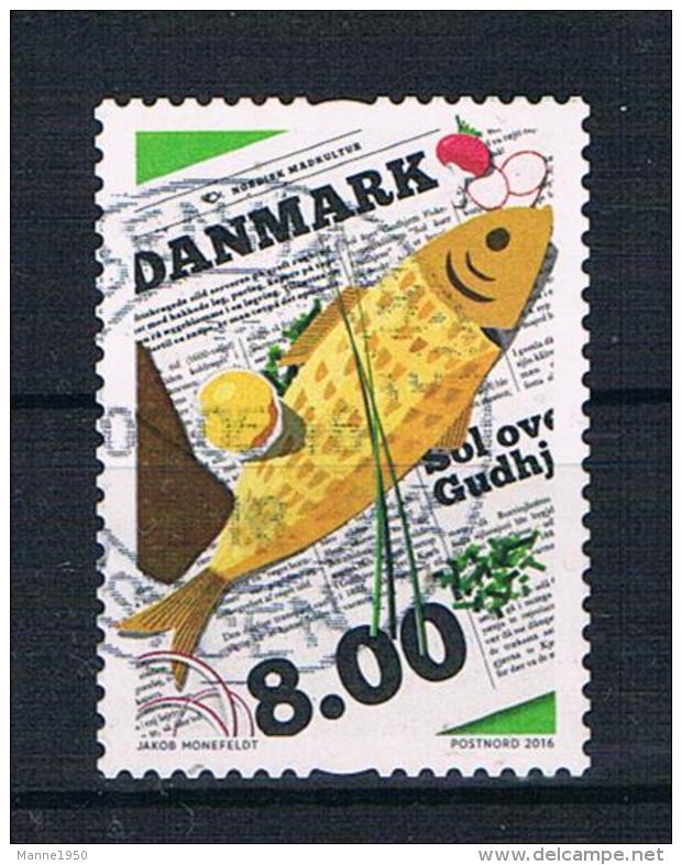 Dänemark 2016 Fische Einzelmarke Gest. - Gebraucht