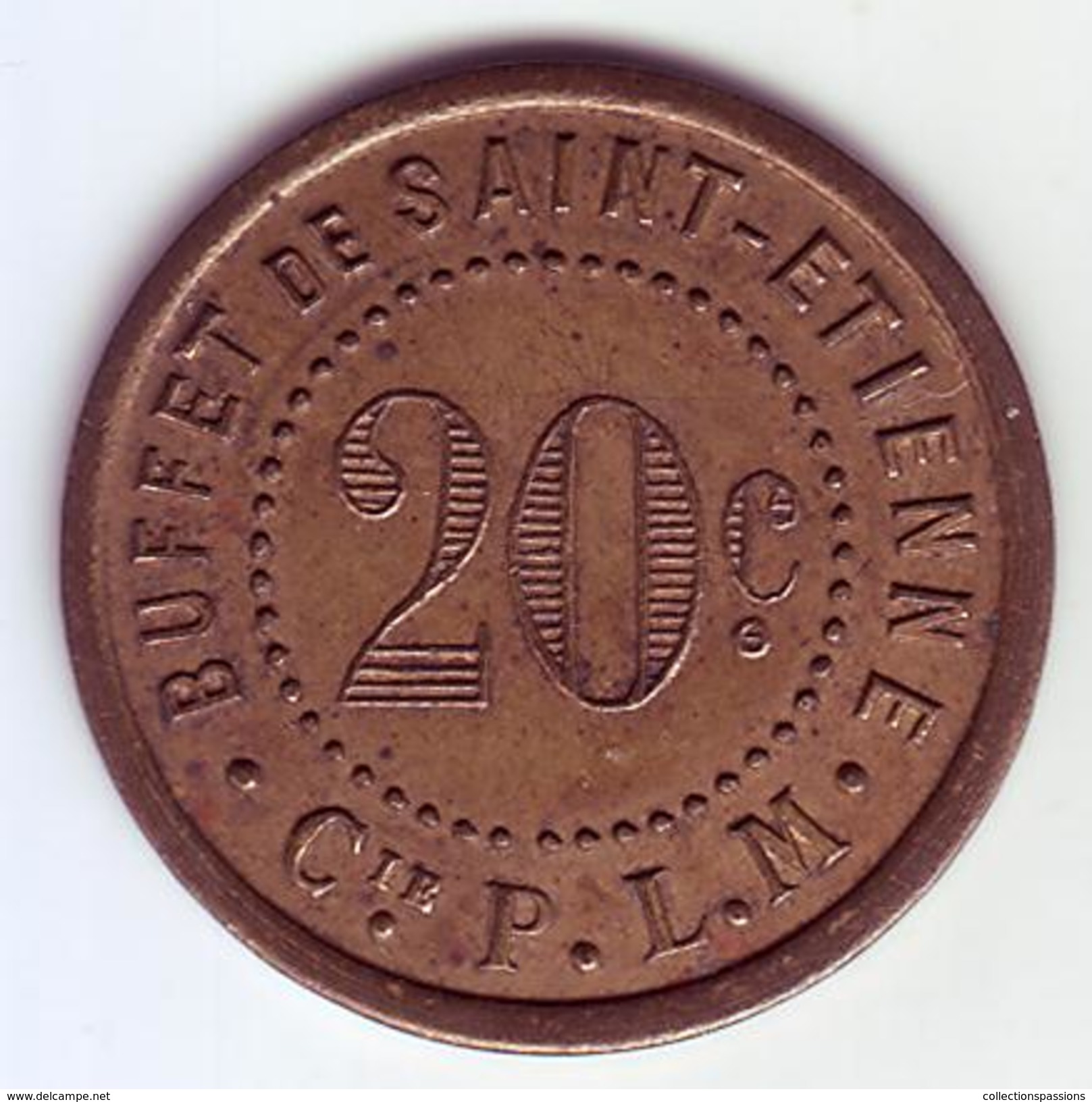 Monnaie De Nécessité - LOIRE 42 - St Etienne - Buffet De Saint Etienne. Cie P.L.M. 20c - - Monétaires / De Nécessité