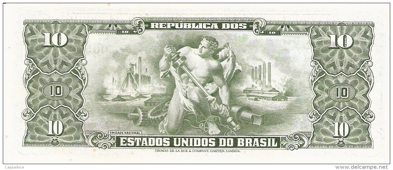 BRESIL   10 Cruzeiros   ND (1953-60)   Sign.6   P. 159d   UNC - Brésil