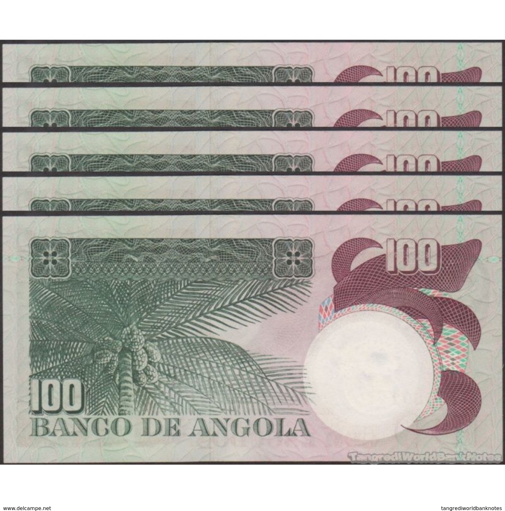 TWN - ANGOLA 106 - 100 Escudos 10.6.1973 Various Prefixes AU/UNC DEALERS LOT X 5 - Angola