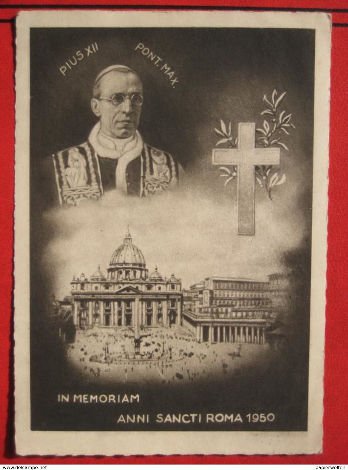 Roma / Citta Del Vaticano (RM) - Zweibildkarte "Pius XII Pont Max - In Memoriam Anni Sancti Roma 1950" - Vatikanstadt