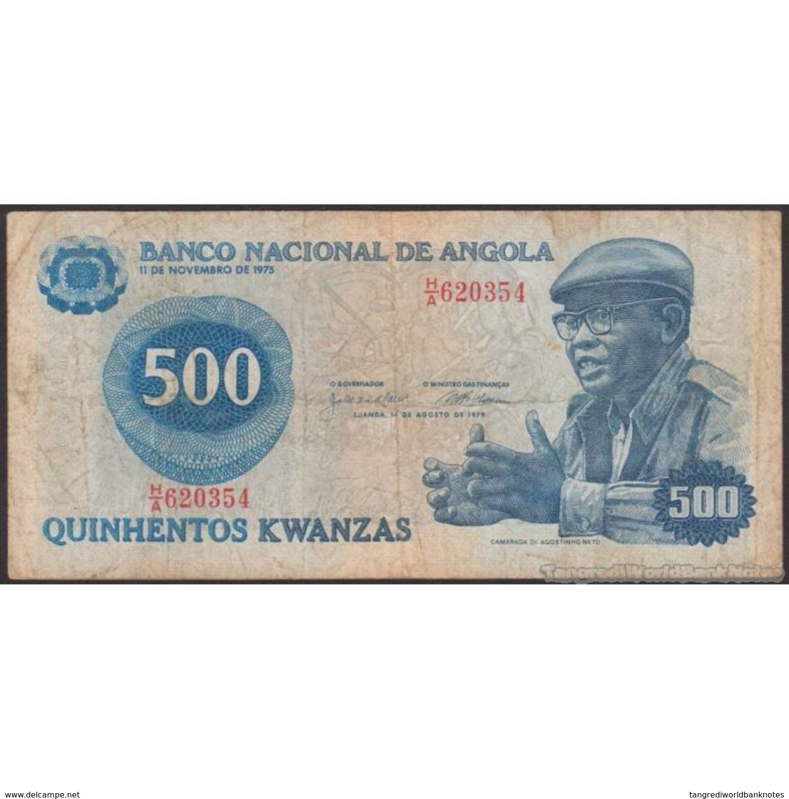 TWN - ANGOLA 116 - 500 Kwanzas 14.8.1979 Various Prefixes G/VG - Angola