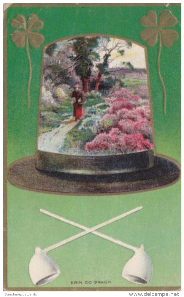 Saint Patrick's Day With Shamrocks &amp; Pipes 1910 - Saint-Patrick