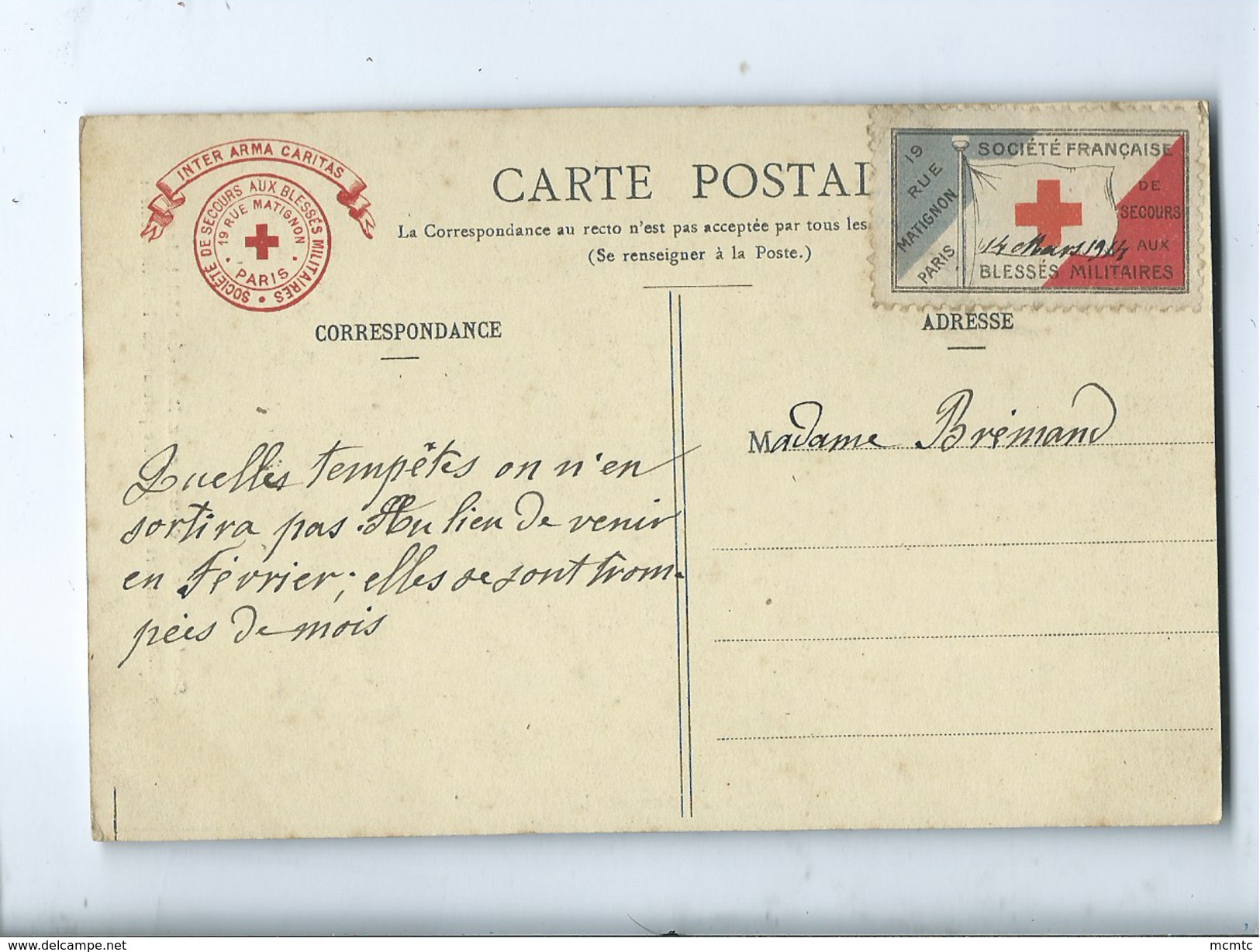 CPA - Société De Secours Aux Blessés Militaires (Croix Rouge , Voir Timbre Poste Et Cachet Au Verso)auto,voiture - Red Cross