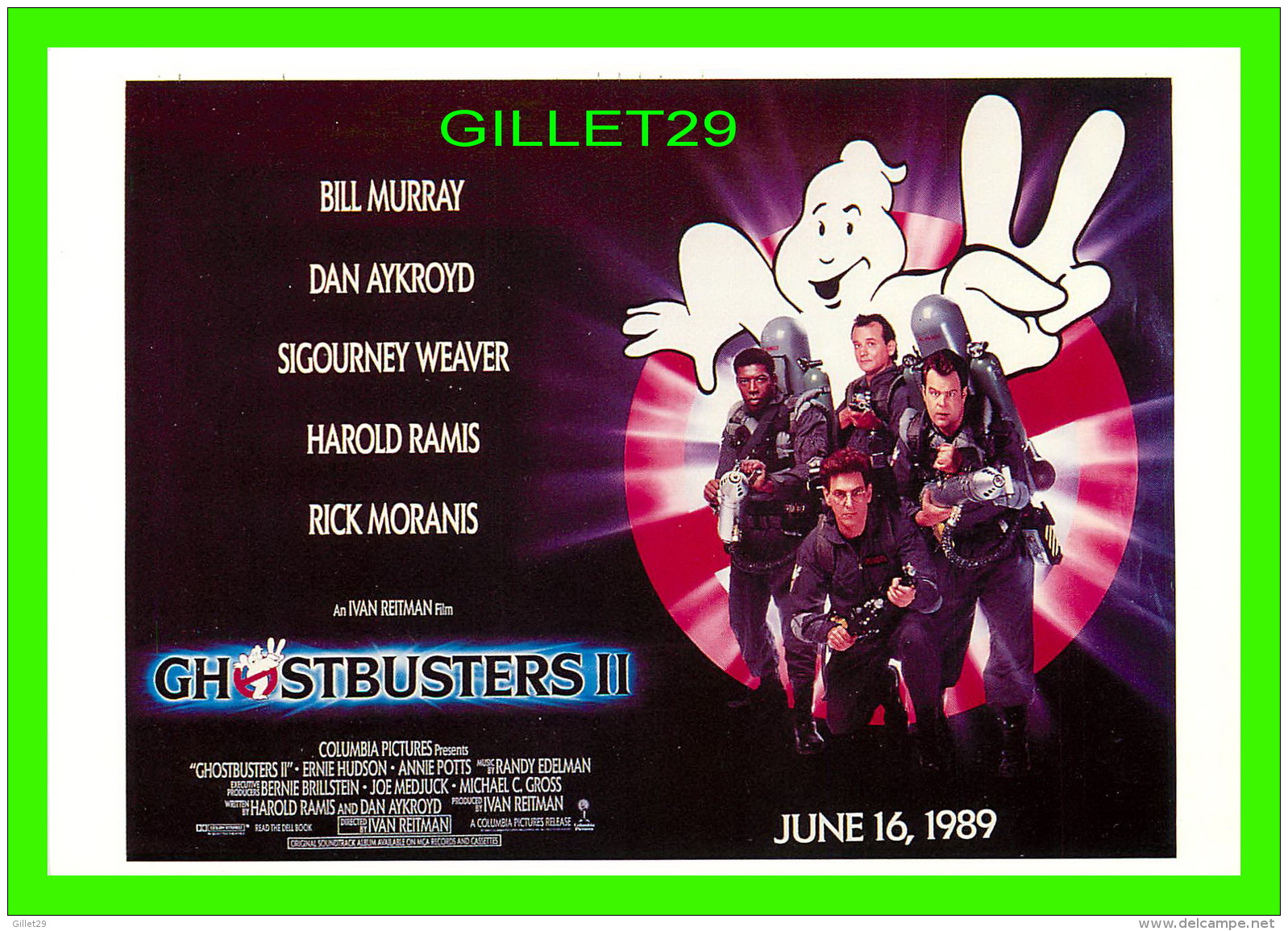 AFFICHES DE FILM - GHOSTBUSTERS II - JUNE 16, 1989 - ÉDITIONS AVANT GARDE - - Affiches Sur Carte