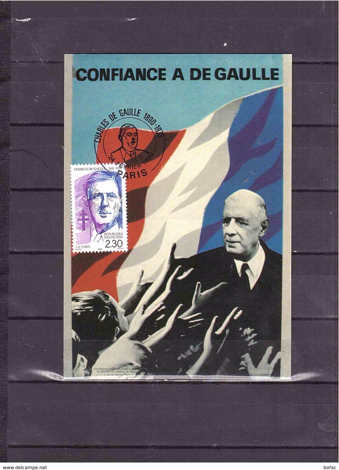 2634   "1890 1970" 100e Anniversaire De La Naissance Du Général De Gaulle *CARTE MAXIMUM *60/47* - 1970-1979