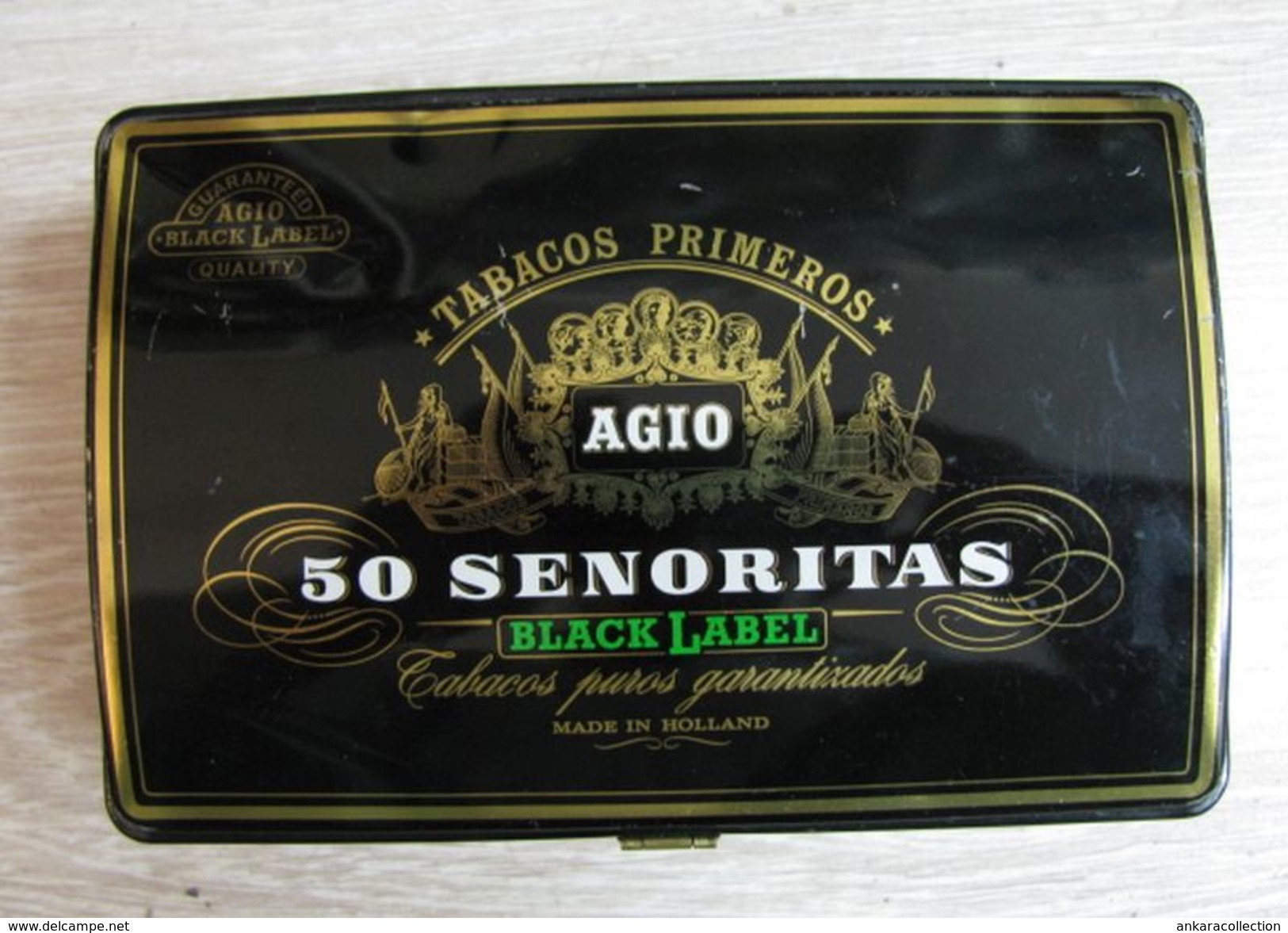 AC - AGIO 50 SENORITAS BLACK LABEL CIGARS EMPTY TIN BOX - Boites à Tabac Vides