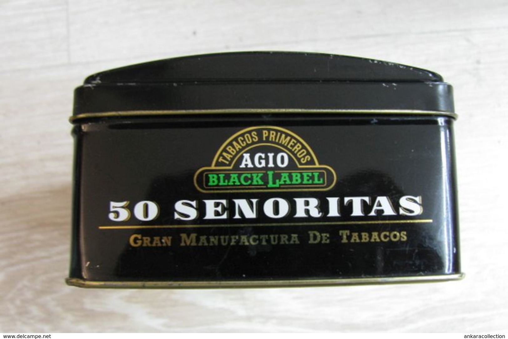 AC - AGIO 50 SENORITAS BLACK LABEL CIGARS EMPTY TIN BOX - Schnupftabakdosen (leer)