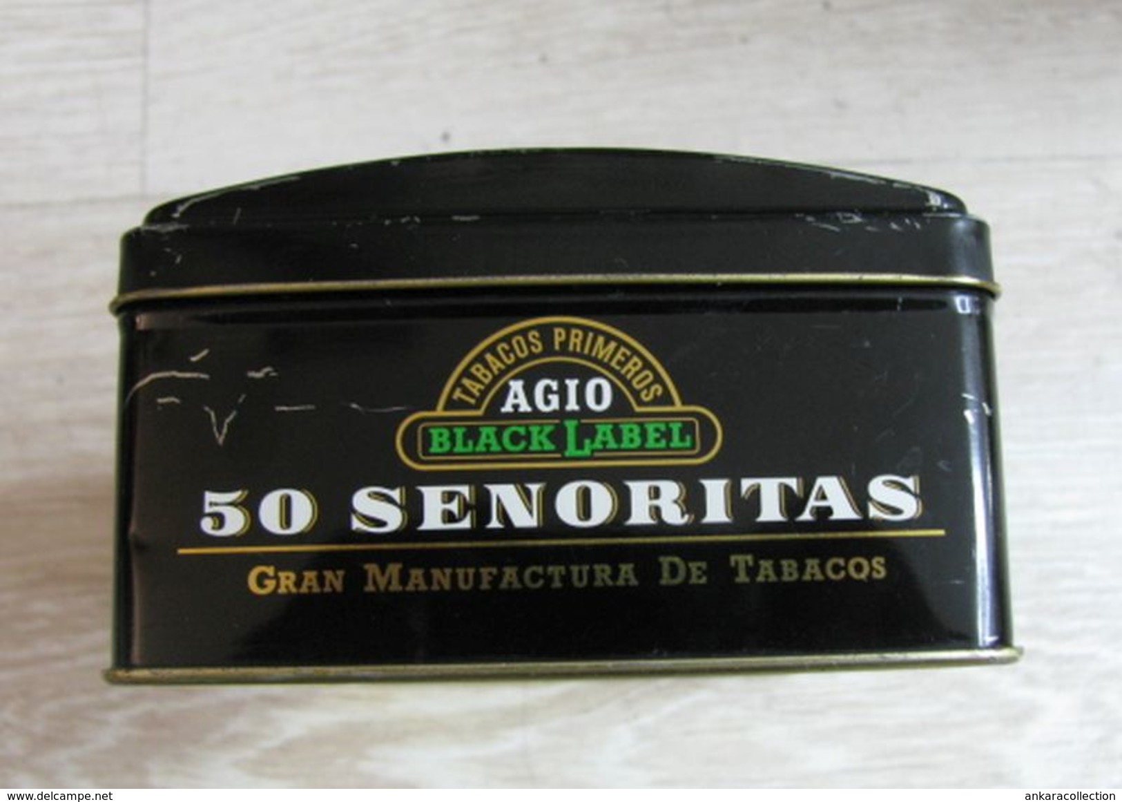 AC - AGIO 50 SENORITAS BLACK LABEL CIGARS EMPTY TIN BOX - Boites à Tabac Vides