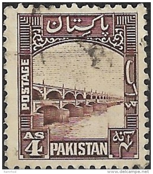 PAKISTAN 1948  Lloyds Barrage - 4a. - Brown  FU - Pakistan