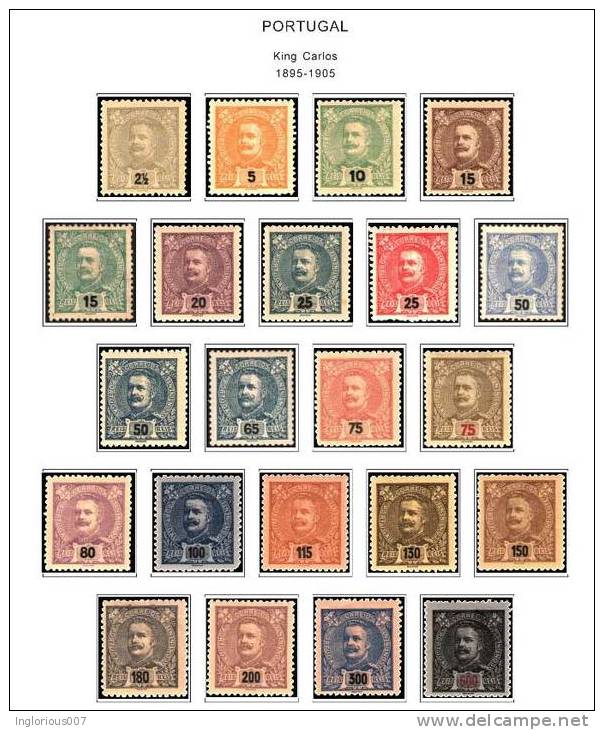 PORTUGAL STAMP ALBUM PAGES 1853-2010 (631 Color Illustrated Pages) - English