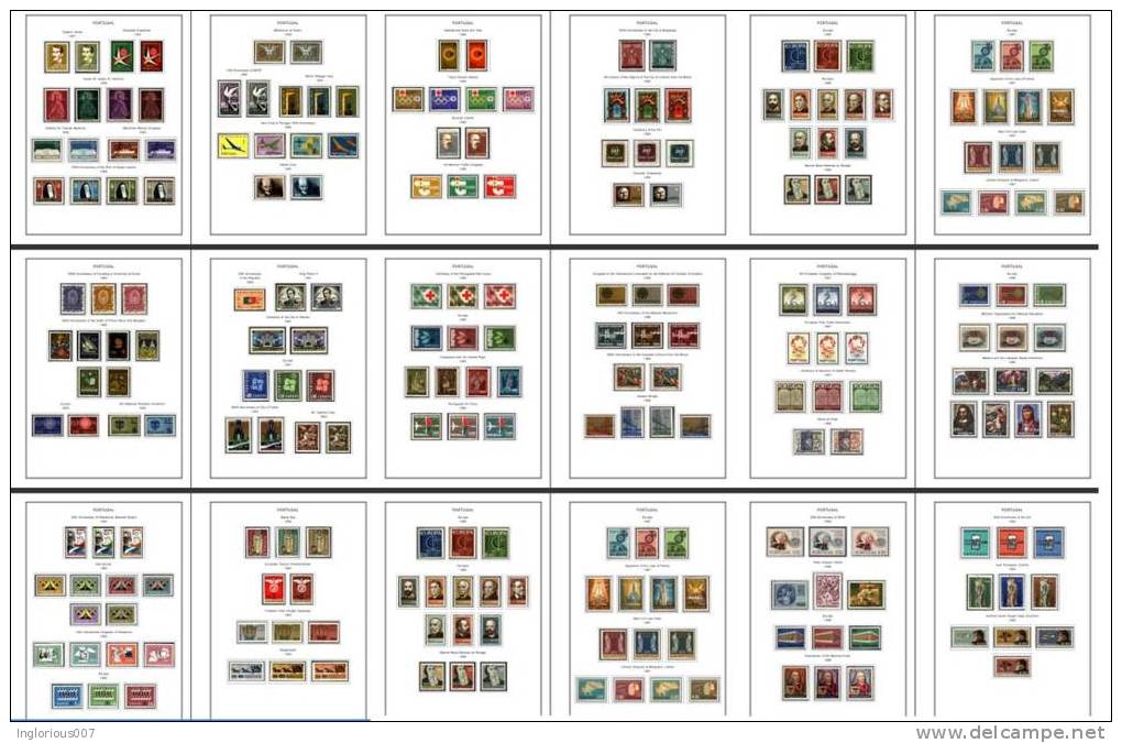 PORTUGAL STAMP ALBUM PAGES 1853-2010 (631 Color Illustrated Pages) - English