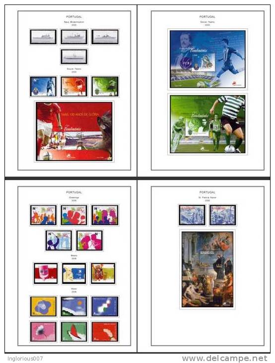 PORTUGAL STAMP ALBUM PAGES 1853-2010 (631 color illustrated pages)