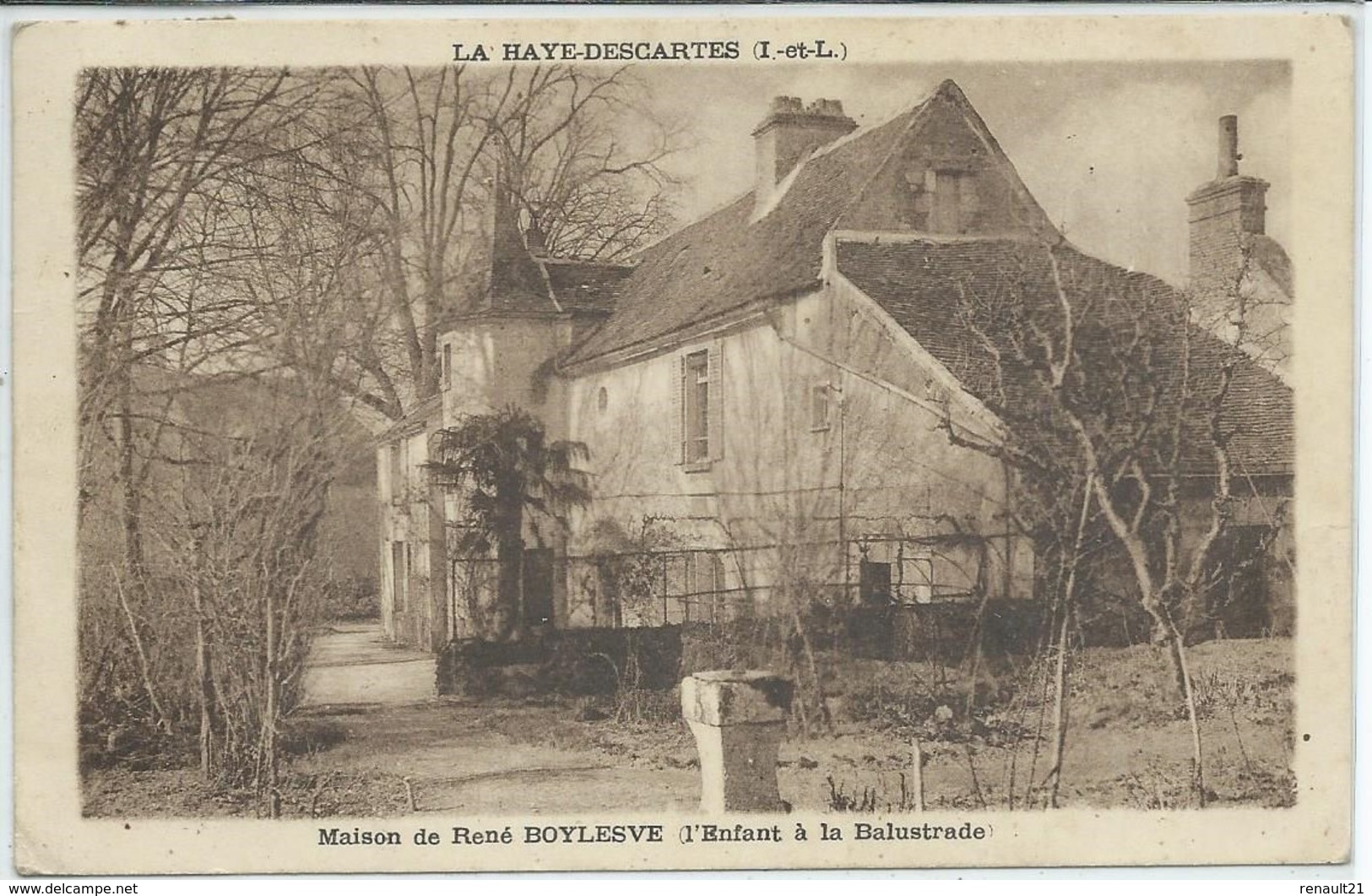 La Haye-Descartes-Maison De René Boylesve (l'Enfant à La Balustrade)-(SÉPIA) - Autres & Non Classés