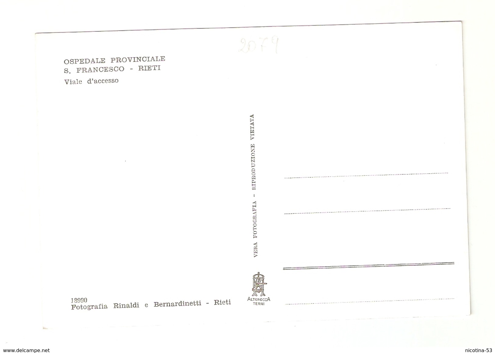 CT-N-02079-  RIETI-OSPEDALE PROVINCIALE S.FRANCESCO- VIALE D'ACCESSO - Rieti