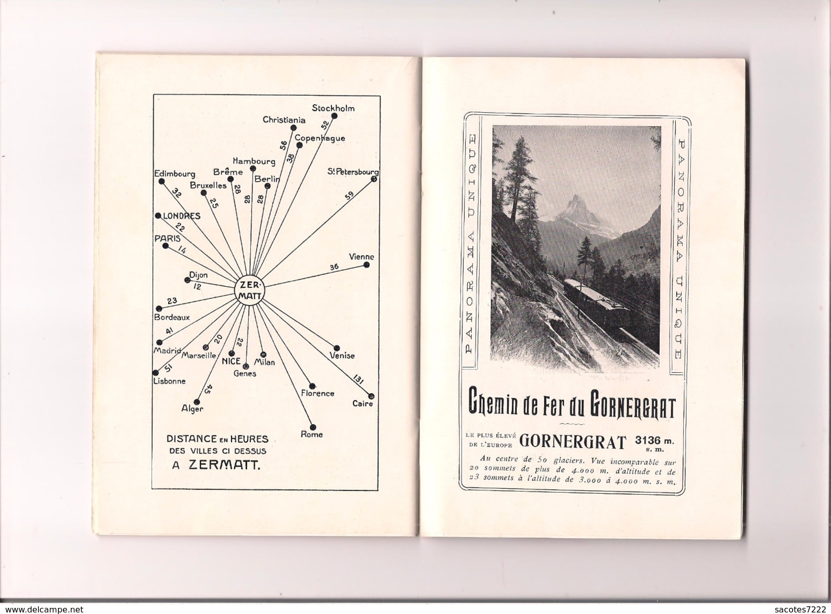 PETIT LIVRET SUR LE CHEMIN DE FER VIEGE-ZERMATT - 35Pages -