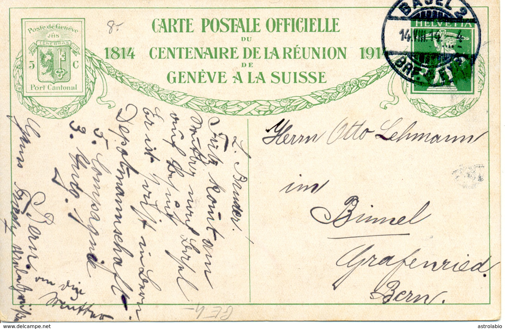 Suisse 1914 " Soldats, Toast " Entier Postal. Zumstein 58.7 Voyage. Voir 2 Scan - Sonstige & Ohne Zuordnung