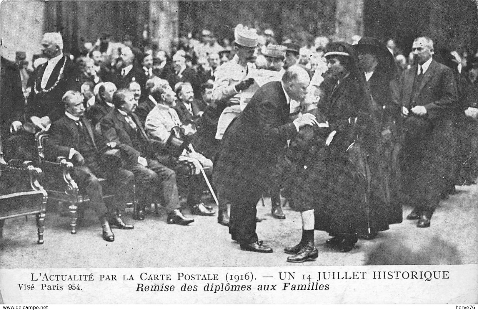 PARIS - Un 14 Juillet Historique - Remise Des Diplômes Aux Familles - 1916 - Altri & Non Classificati