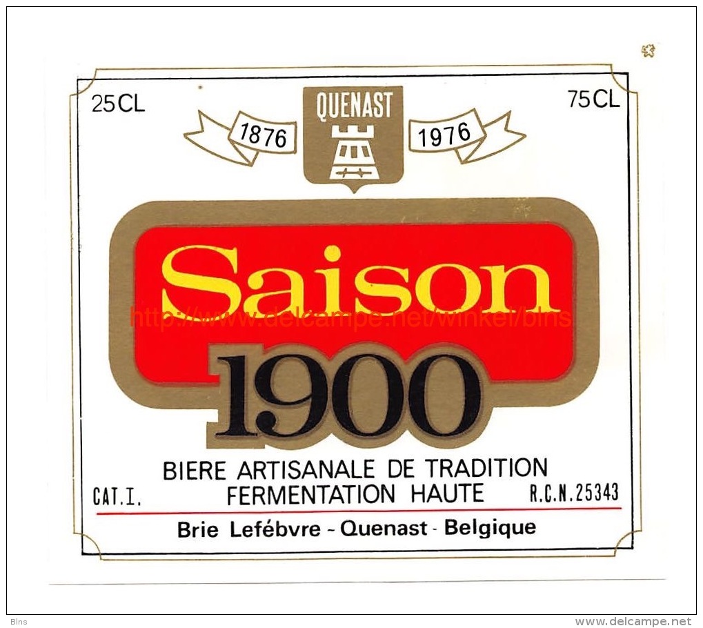 Saison 1900 - Brasserie Lefebvre - Bier