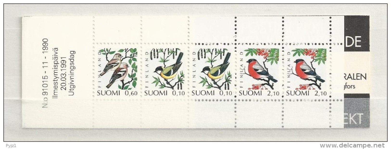 1991 MNH  Booklet, Finland, Birds, Postfris** - Booklets