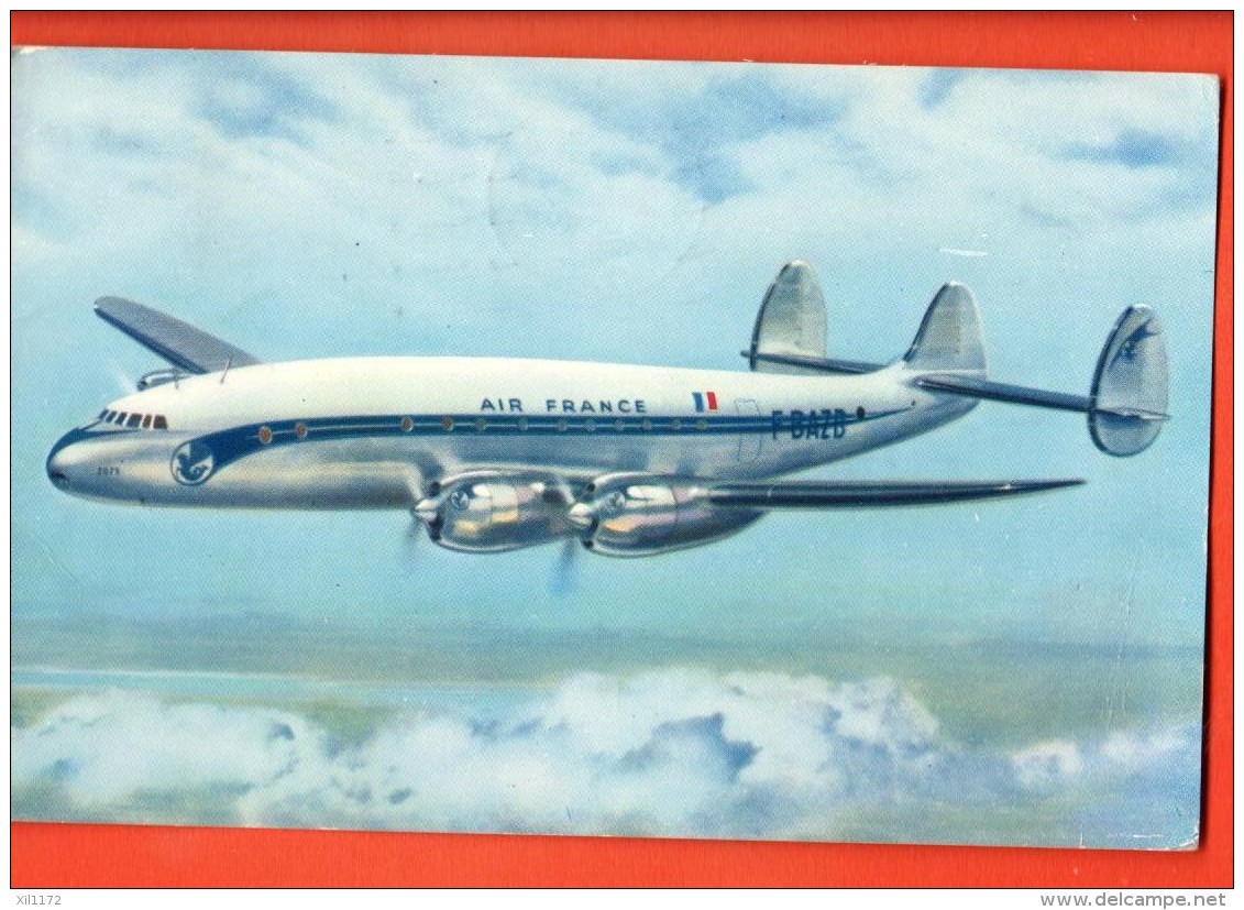 IBH-13 Lockheed Constellation De Air France. Cachet 1955, - 1946-....: Era Moderna