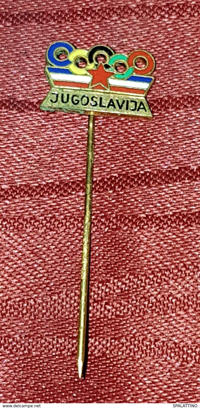 YUGOSLAVIA, OFFICIAL PIN FOR OLYMPIC GAMES ROME 1960. ORIGINAL RARE VINTAGE PIN BADGE MADE BY BERTONI MILANO - Juegos Olímpicos