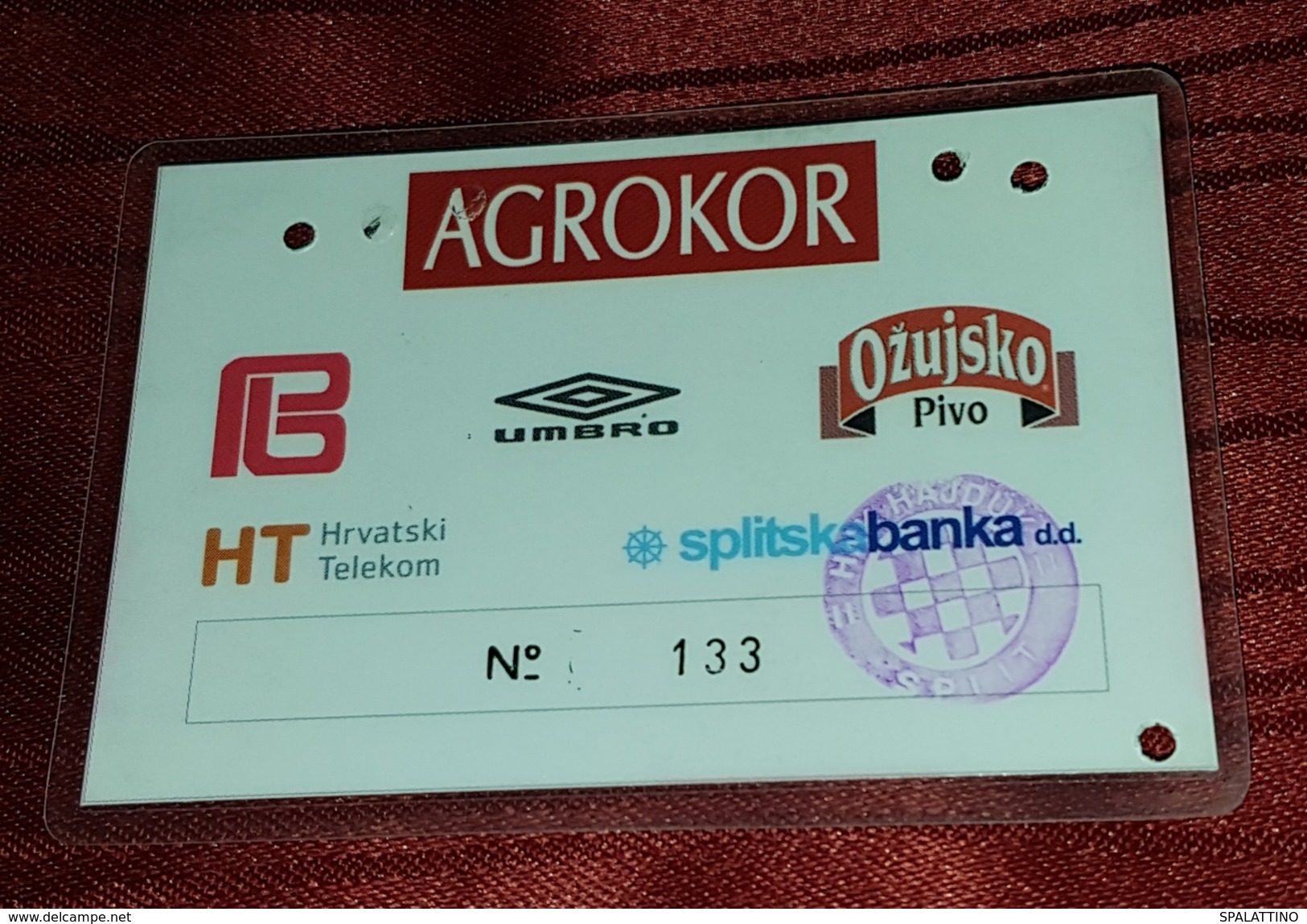 HAJDUK SPLIT 2002/2003 SEASON, VIP LOUNGE YEAR TICKET- USED - Match Tickets