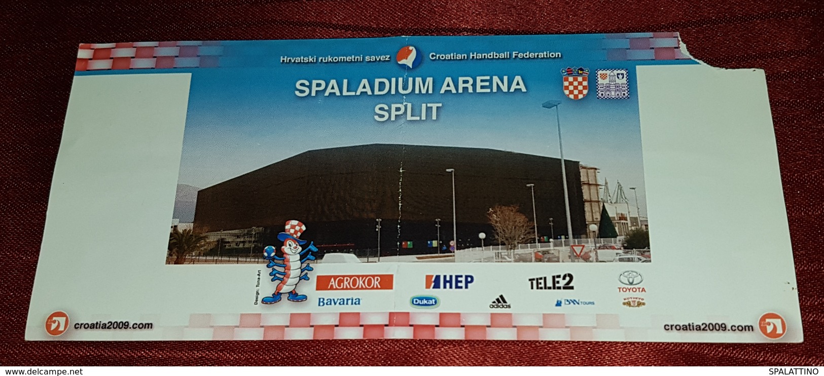 MEN'S WORLD HANDBALL CHAMPIONSHIP 2009. SPLIT CROATIA, MATCH TICKET CROATIA Vs SLOVENIA - Match Tickets