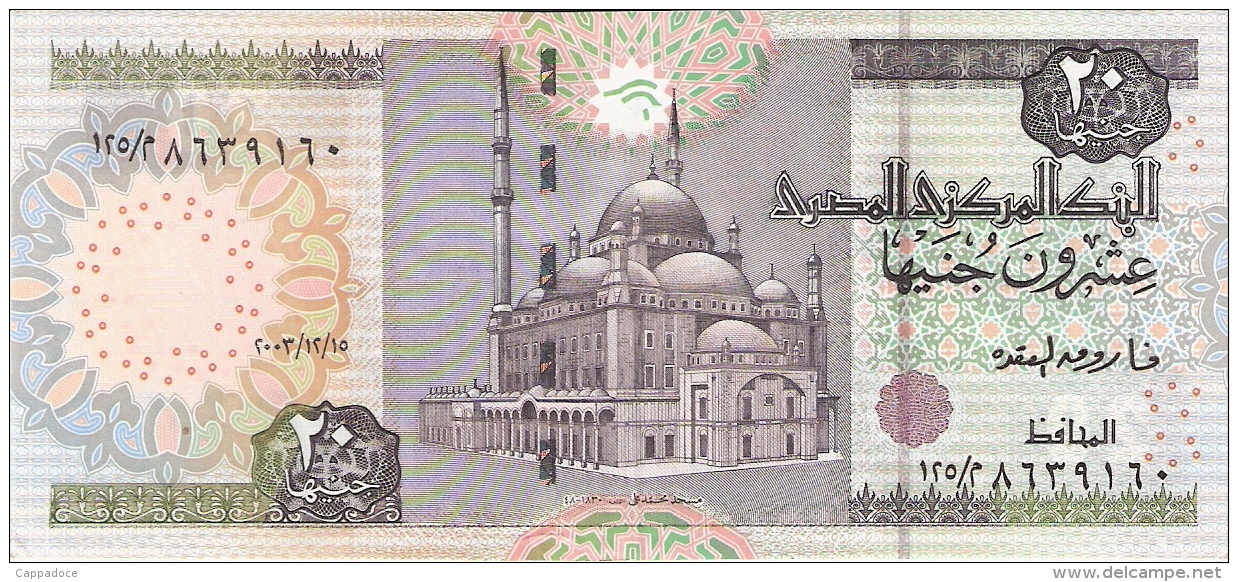 EGYPTE   20 Pounds   10/12/2003   Sign. 22  P. 65c   AUNC - Egipto