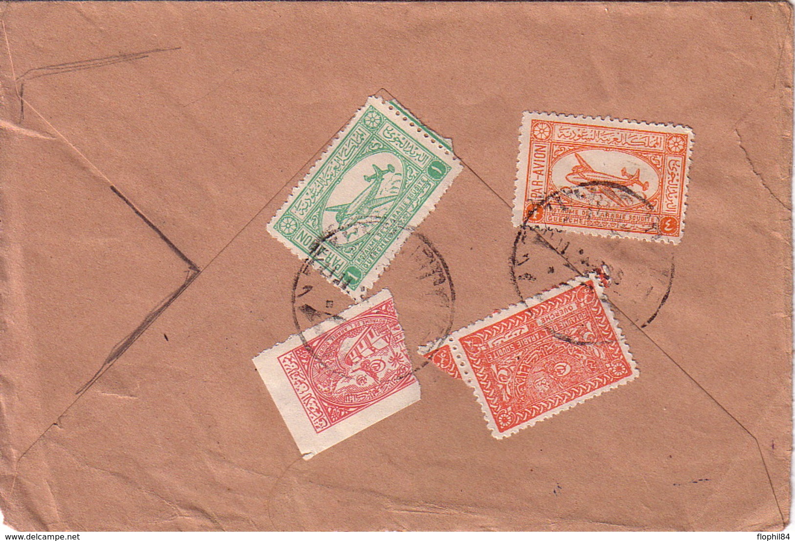 ROYAUME DE L'ARABIE SAOUDITE - LETTRE PAR AVION AVEC TIMBRES POSTE AERIENNE. - Saudi Arabia