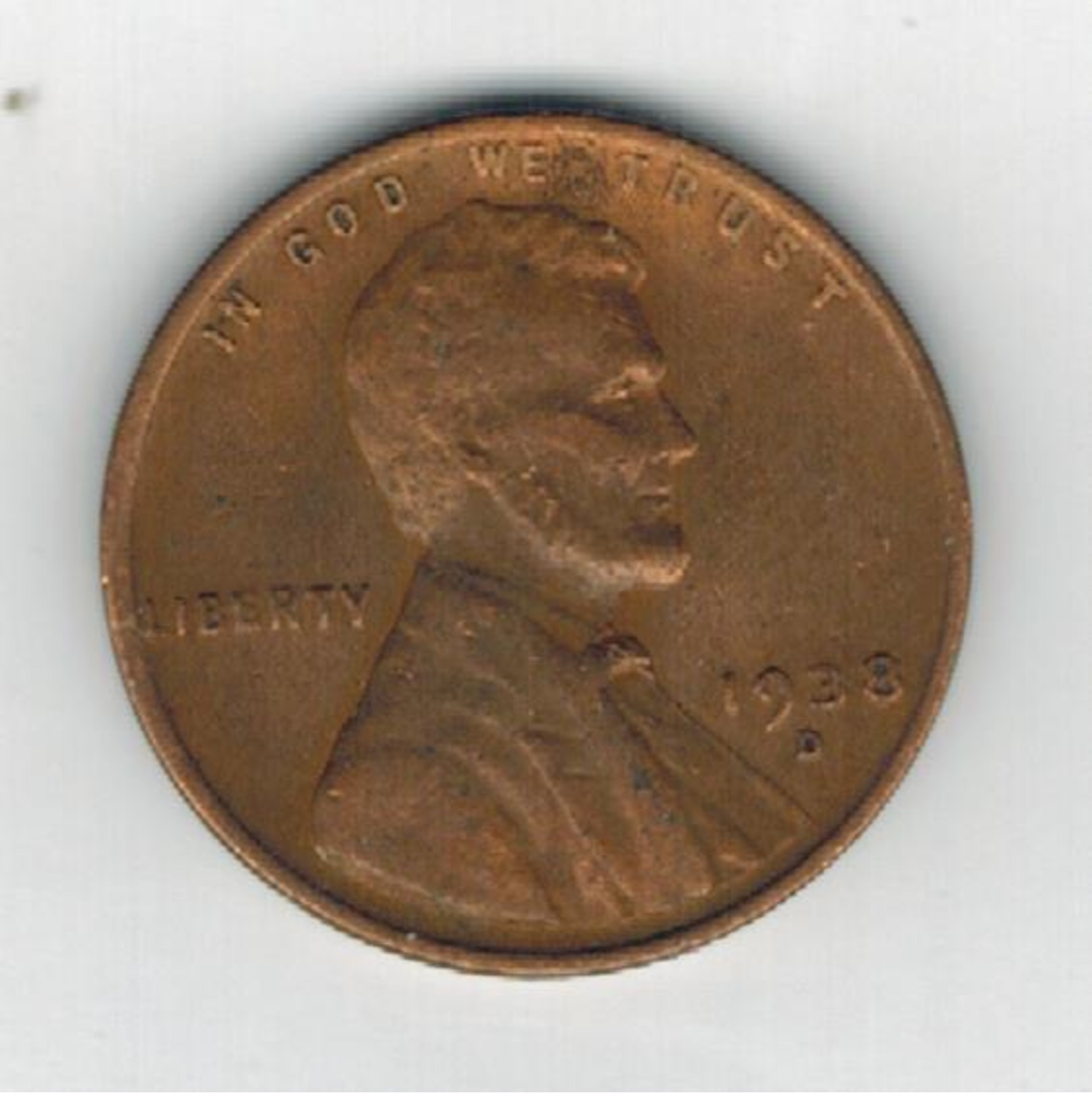 USA, Lincoln Cent, 1938 D. F+, See Scan. Free S/H To USA. - 1909-1958: Lincoln, Wheat Ears Reverse