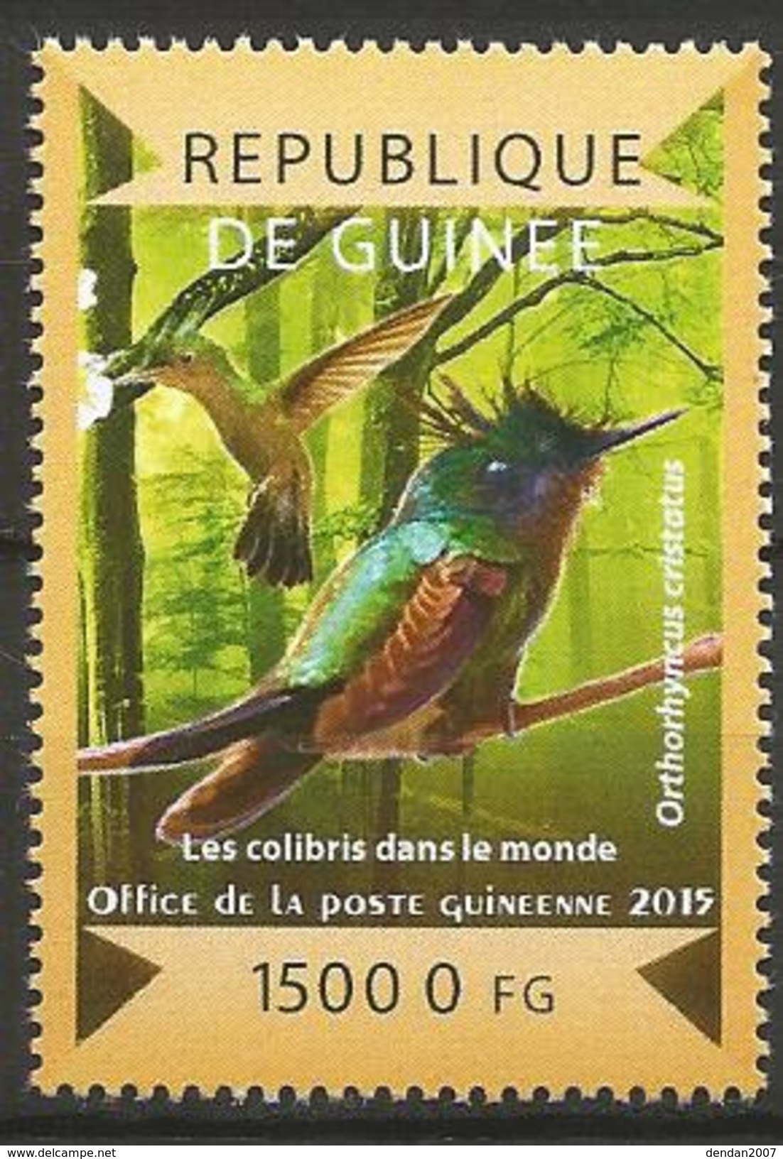 Guinea 2015 MNH - Antillean Crested Gummingbird (Orthohynchus Cristatus) - Hummingbirds